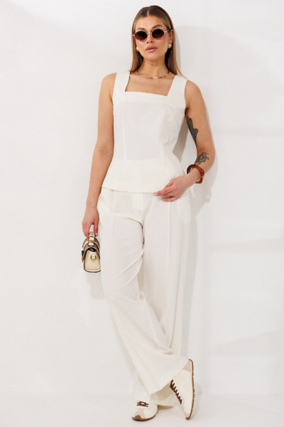 Брюки, жакет, топ Мода Юрс 26-2973 салатовый_молочный - фото 9