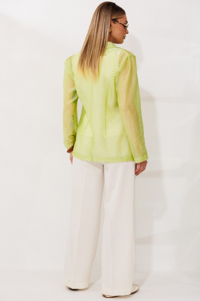Брюки, жакет, топ Мода Юрс 26-2973 салатовый_молочный - фото 8