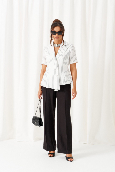 Брюки, жакет Beautiful&Free 6445 бело-черный - фото 1