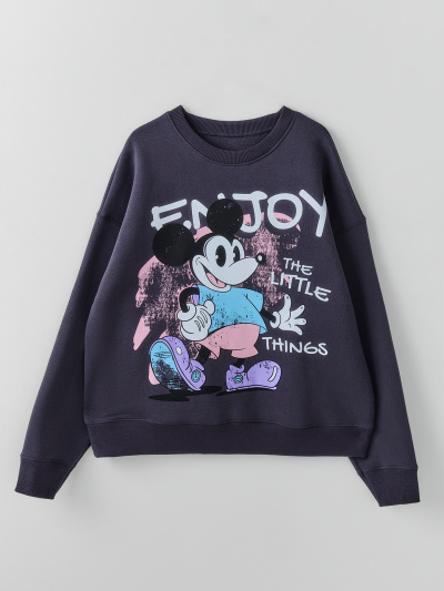 Свитшот Mark Formelle 122813/1/25-42162П-7П металлический_серый_печать_3_сл_на_пол - фото 2