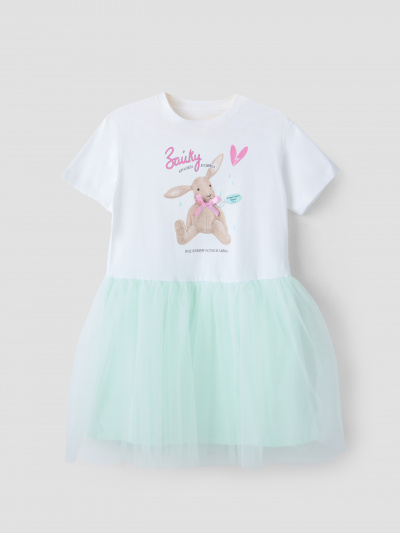 Платье Mark Formelle 157990/25-40961П-16-3 белый_св.мята_печать_3_сл_на_пол_Д - фото 2