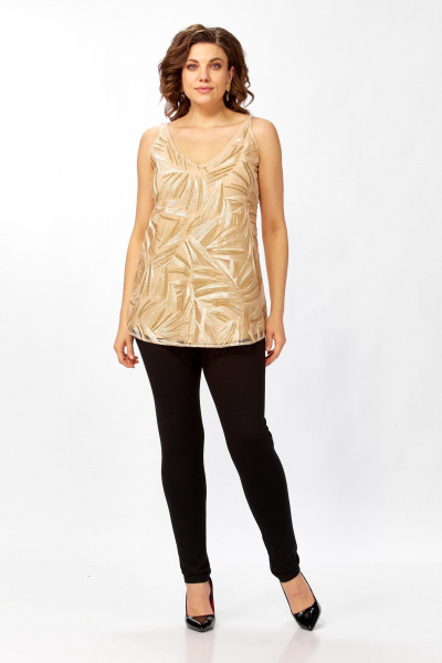 Топ Avenue 0349-4 песочный_пайетки - фото 10