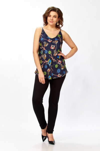 Топ Avenue 0346-3 дизайн_совушки_абстракция_синий - фото 9