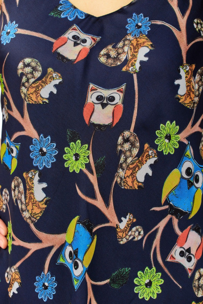 Топ Avenue 0346-3 дизайн_совушки_абстракция_синий - фото 8
