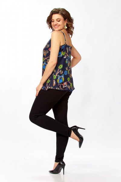 Топ Avenue 0346-3 дизайн_совушки_абстракция_синий - фото 4