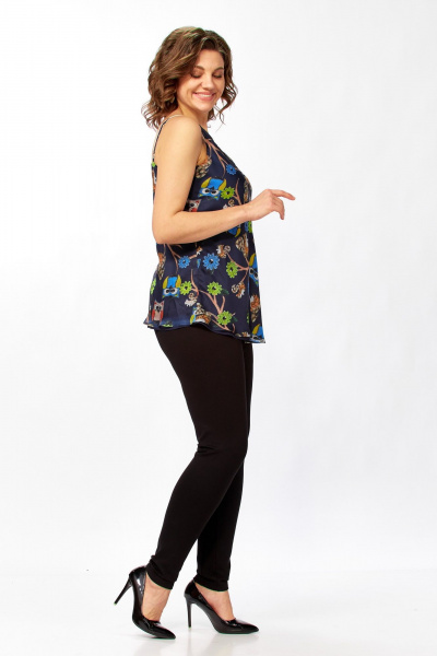 Топ Avenue 0346-3 дизайн_совушки_абстракция_синий - фото 2