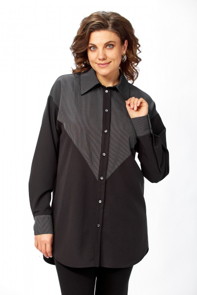 Рубашка Avenue 0353 черный_полоска_черный+белый - фото 1