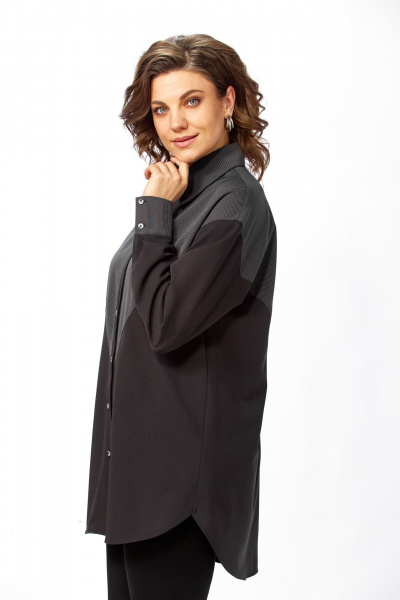 Рубашка Avenue 0353 черный_полоска_черный+белый - фото 8