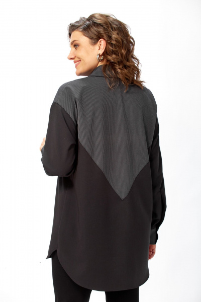 Рубашка Avenue 0353 черный_полоска_черный+белый - фото 7