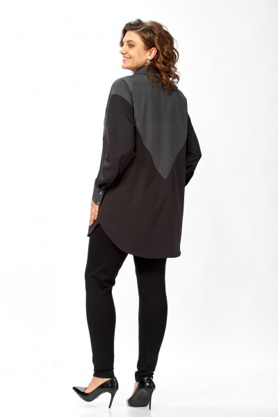 Рубашка Avenue 0353 черный_полоска_черный+белый - фото 6