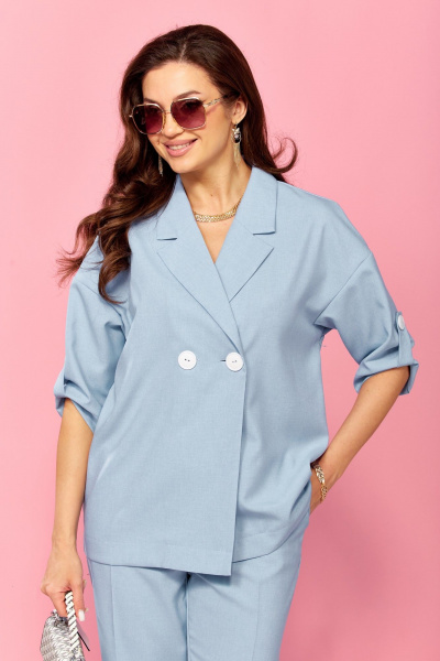 Брюки, жакет Taita plus 2414/4 нежно-голубой - фото 11