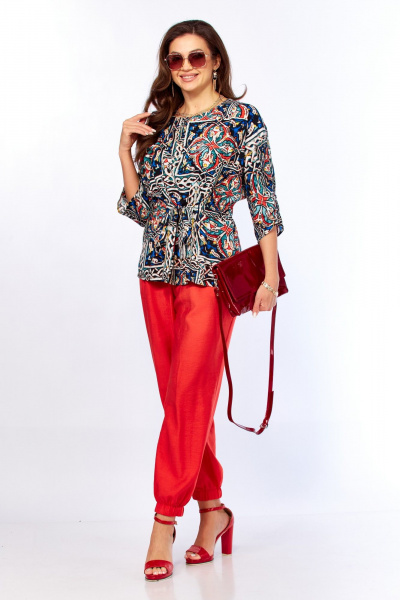 Блуза, брюки Taita plus 2608 абстракция+черный - фото 10