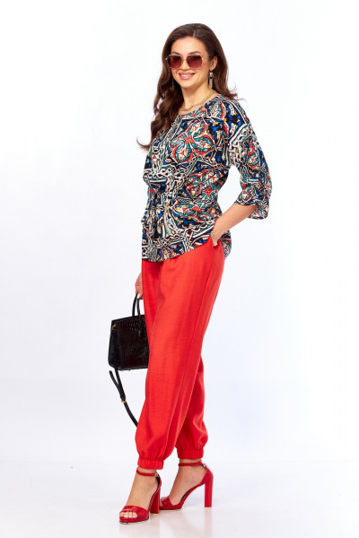 Блуза, брюки Taita plus 2608 абстракция+черный - фото 3
