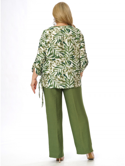 Блуза, брюки Пинск-Стиль 4145 оливковый - фото 6