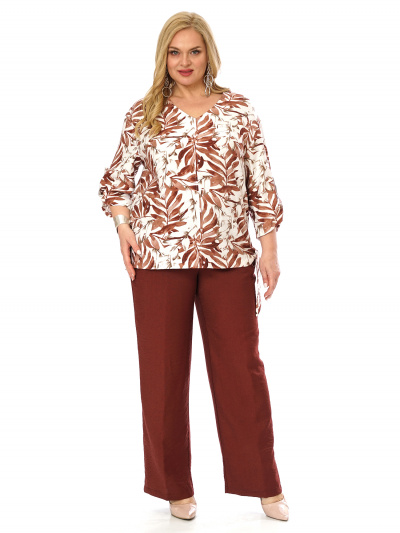 Блуза, брюки Пинск-Стиль 4145 коричневый - фото 8