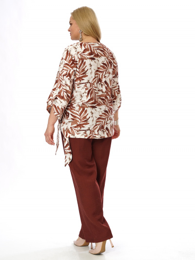 Блуза, брюки Пинск-Стиль 4145 коричневый - фото 5