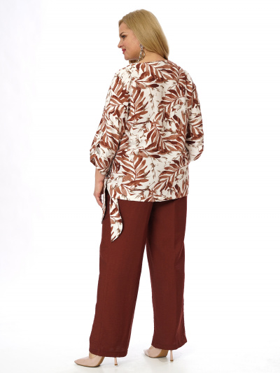 Блуза, брюки Пинск-Стиль 4145 коричневый - фото 7