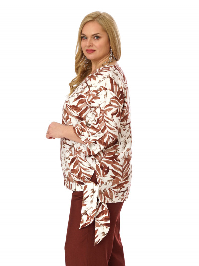 Блуза, брюки Пинск-Стиль 4145 коричневый - фото 2