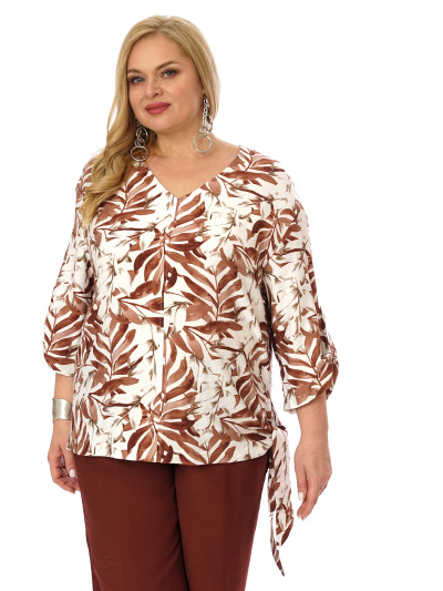 Блуза, брюки Пинск-Стиль 4145 коричневый - фото 6