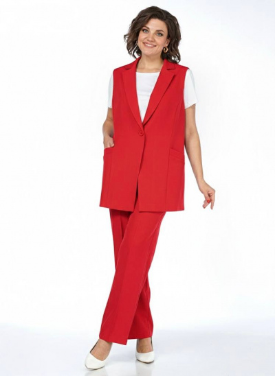 Брюки, жилет Пинск-Стиль 3124 красный - фото 5