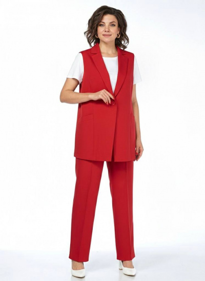 Брюки, жилет Пинск-Стиль 3124 красный - фото 16