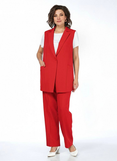 Брюки, жилет Пинск-Стиль 3124 красный - фото 15