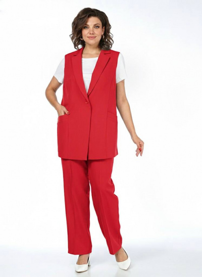 Брюки, жилет Пинск-Стиль 3124 красный - фото 14