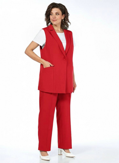 Брюки, жилет Пинск-Стиль 3124 красный - фото 13