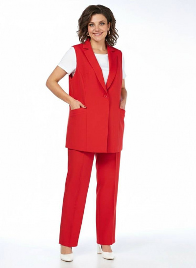 Брюки, жилет Пинск-Стиль 3124 красный - фото 6