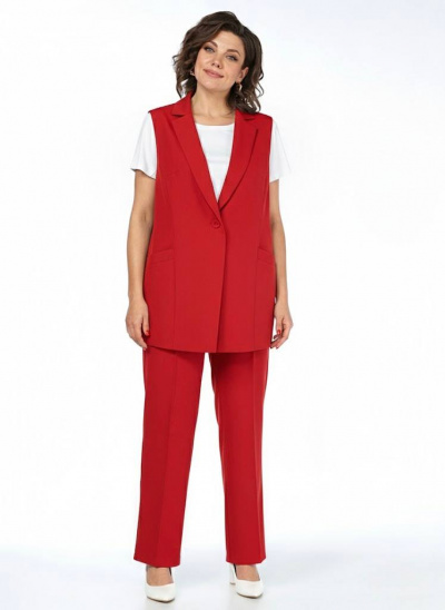 Брюки, жилет Пинск-Стиль 3124 красный - фото 8