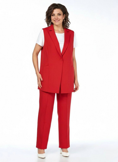 Брюки, жилет Пинск-Стиль 3124 красный - фото 12