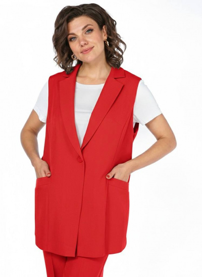 Брюки, жилет Пинск-Стиль 3124 красный - фото 9