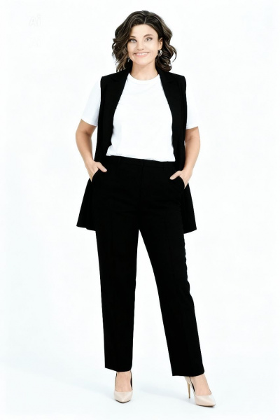 Брюки, жилет Пинск-Стиль 3124 черный - фото 3