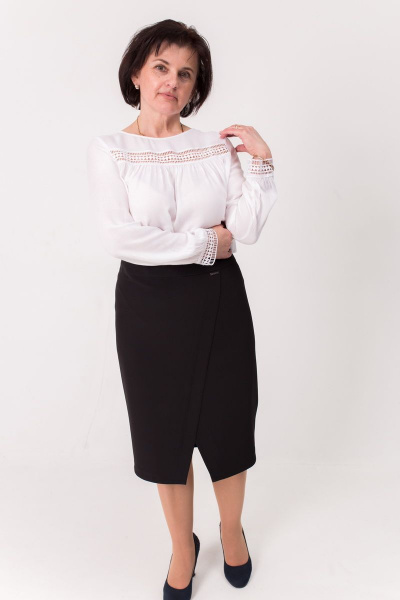 Зауженная юбка с угловым вырезом из текстиля Faldas М-29 черный - фото 2