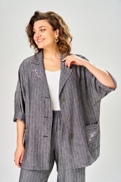 Брюки, жакет Диомант 2167 серый - фото 9