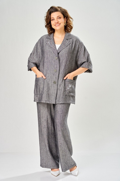 Брюки, жакет Диомант 2167 серый - фото 4