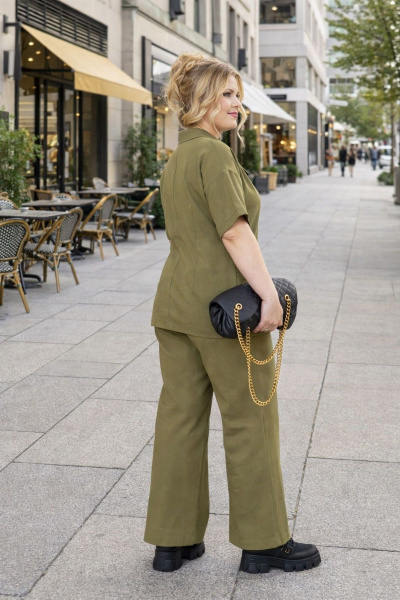 Брюки, жакет Anastasia м-к997 олива - фото 5