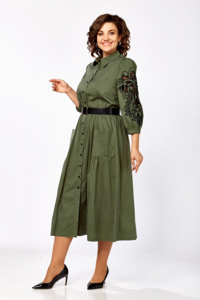 Платье Rishelie 996.1 хаки - фото 2