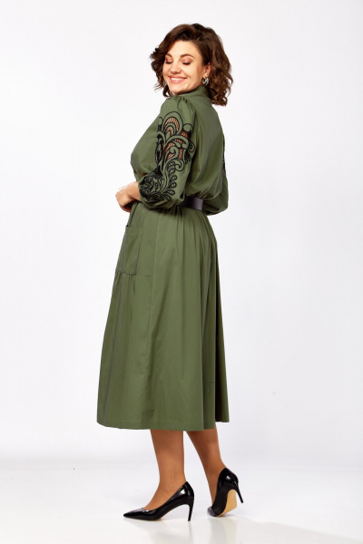 Платье Rishelie 996.1 хаки - фото 5