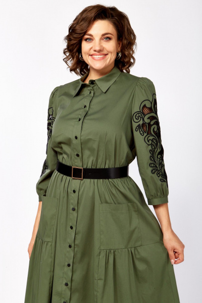 Платье Rishelie 996.1 хаки - фото 3