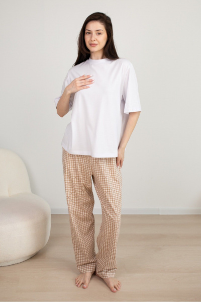 Брюки Купалинка 629618 клетка - фото 1