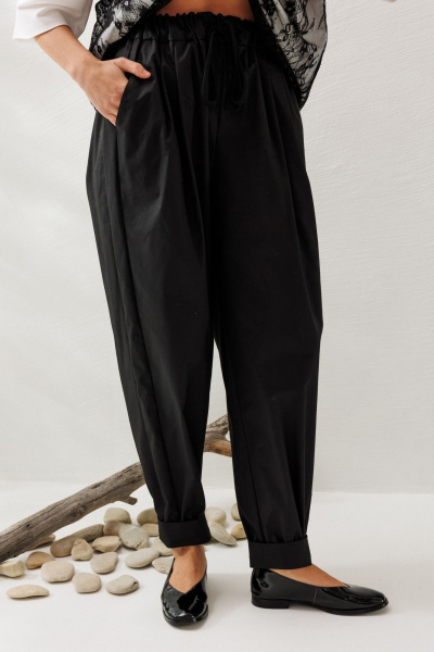 Блуза, брюки, футболка Ларс Стиль 1218 молочный-черный - фото 5