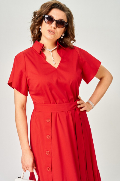 Платье EVA GRANT 7325В красный - фото 7