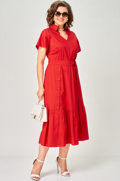 Платье EVA GRANT 7325В красный - фото 5