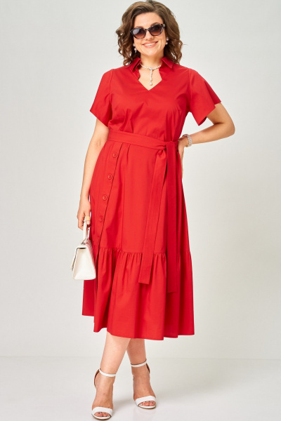 Платье EVA GRANT 7325В красный - фото 2