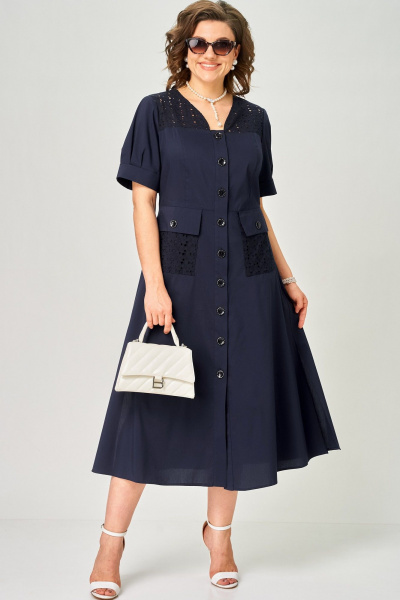 Платье EVA GRANT 7200 синий - фото 4