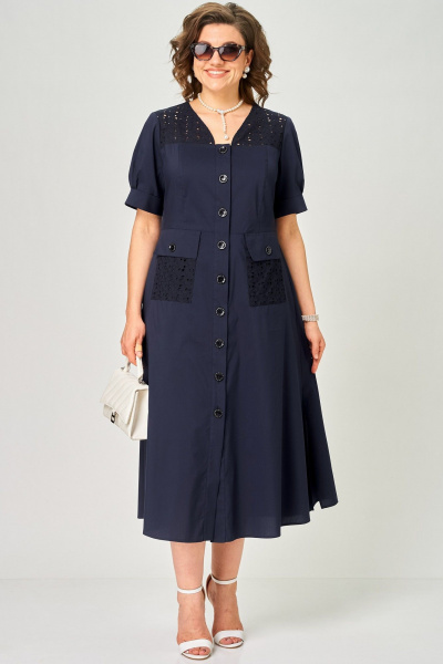 Платье EVA GRANT 7200 синий - фото 2