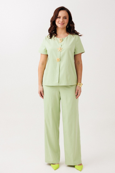 Блуза, брюки Mubliz 323 фисташка - фото 1