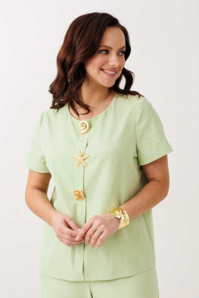 Блуза, брюки Mubliz 323 фисташка - фото 13
