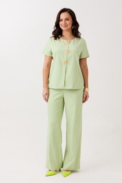 Блуза, брюки Mubliz 323 фисташка - фото 12